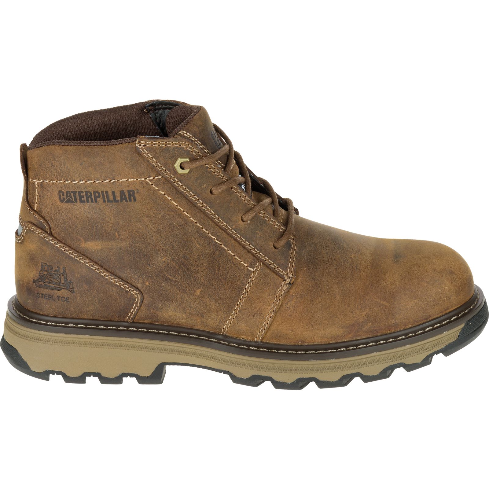 Caterpillar Parker Steel Toe S1p Hrc Sra - Mens Work Boots - Dark Beige - NZ (065HEIJPZ)